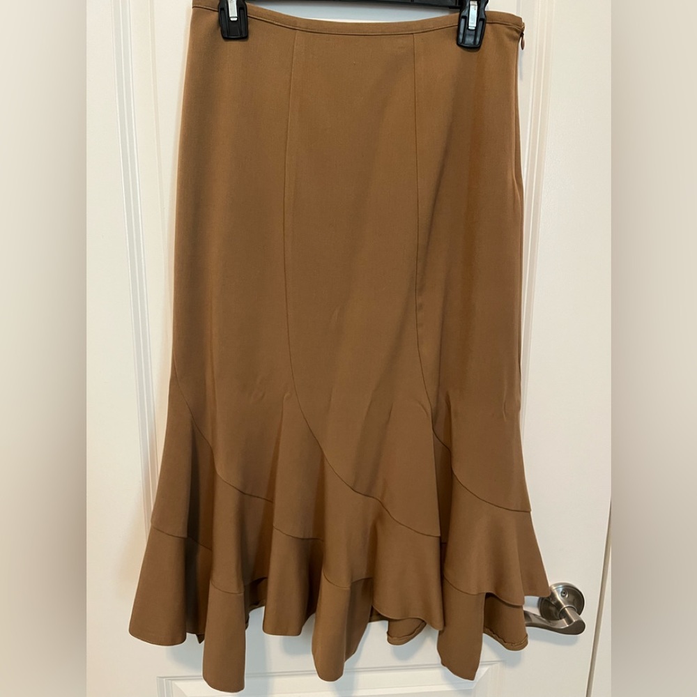 Tan midi skirt from Talk of the Walk